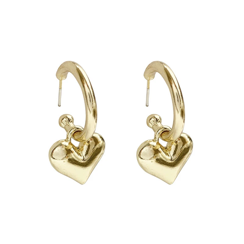 

Fashion Joker Contracted Geometric Heart Stud Earrings Punk Vintage C Earrings For Women Accessories