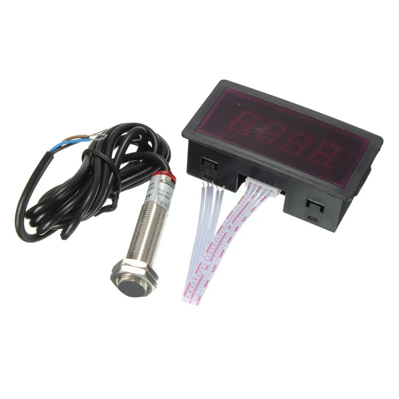 LED 4 Digital Tachometer RPM Speed Meter Red + NPN Hall Proximity Switch Sensor | Автомобили и мотоциклы