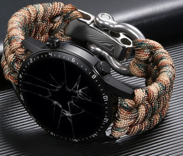 for Samsung Galaxy Watch 42mm 46mm Band 22mm for Samsung Galaxy Watch 3 41mm 45mm Nylon Sports Bracelet Watch band Braided Strap