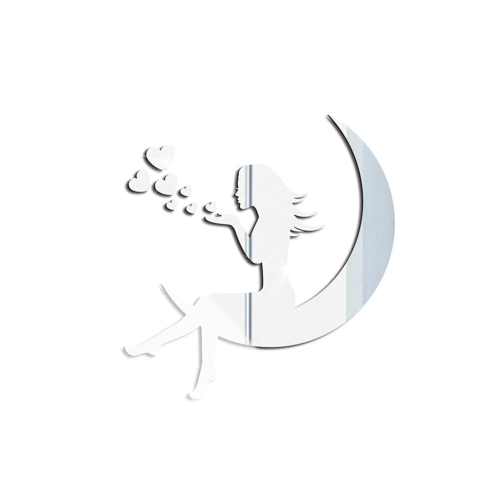 

Moon Goddess Love Ackley Mirror Paste Stereo Valentine's Day Mirror Sticker Home Decoration Best Selling 2020 Products