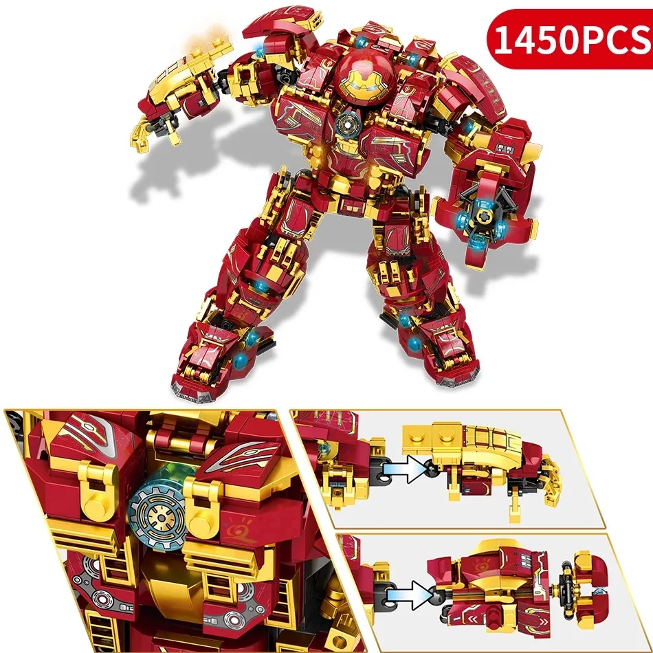 

City War Super Armor Robot Building Blocks Children Toys Military Warrior Mecha Figures Weapons Collection Gift For Kids 1450PCS