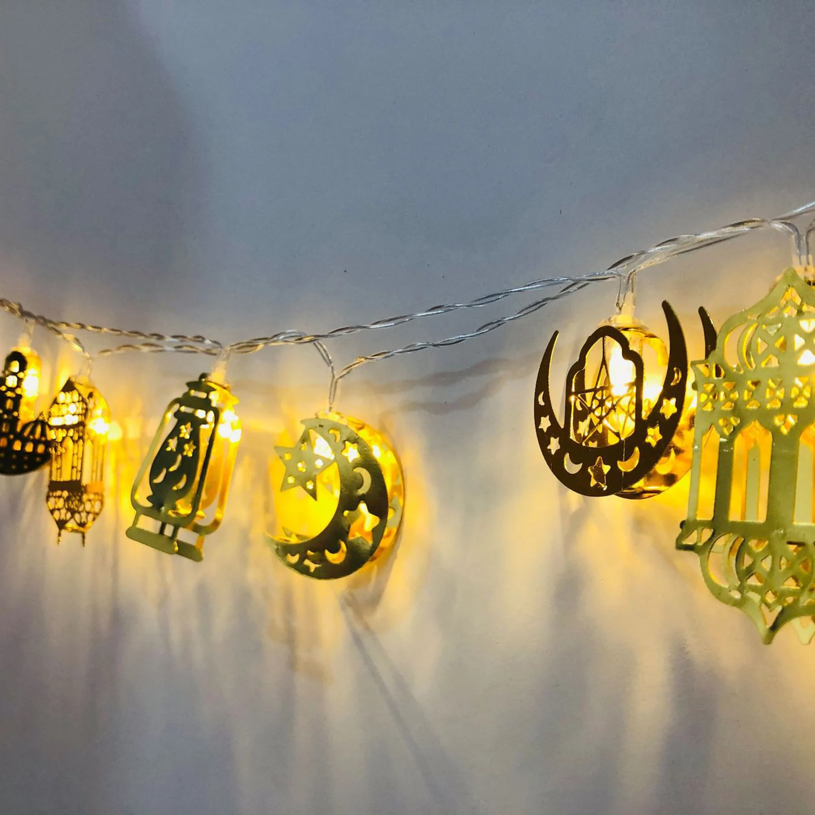 

5-pointed LED Eid Al-Fitr Decorative String Light Lamp Star Moon Shaped Light Muslim Decorative LED String Lamp Light String