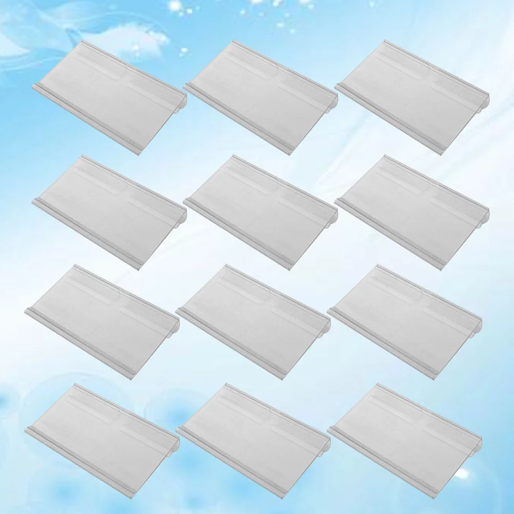 

60 Pcs Sign Label Holder Hanging Hook Shelf Retail Price Tag Label Merchandise Sign Display Holder Stand (Transparent)
