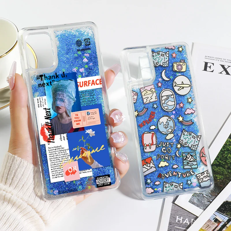 

Case For OPPO Realme 7 Cases Glitter Cover For OPPO Realme 5 Pro 5i 5S 6 Pro 7 Pro 8 Pro Narzo 20 Pro Q Funda Liquid Quicksand