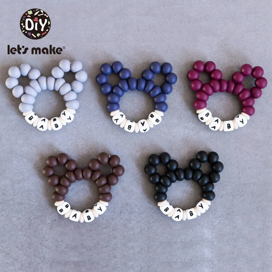 Let'S Make 1Pc Silicone Teether Beads Bracelet Teething Baby Rattle Stroller Bpa Free Toys | Мать и ребенок