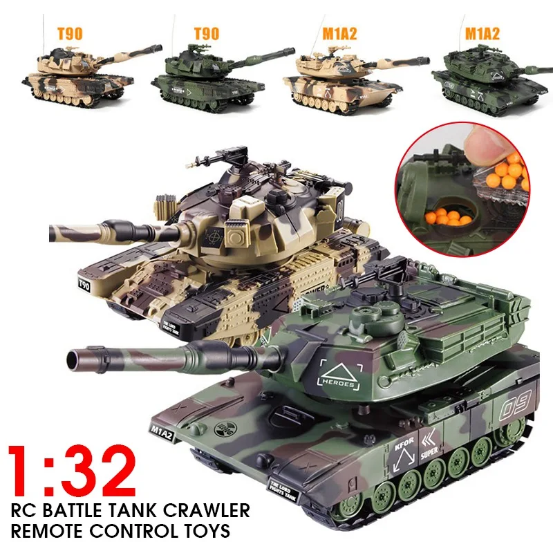 

1:32 RC Battle Tank Crawler Remote Control Toys Modells Launch BB Bullets Gifts