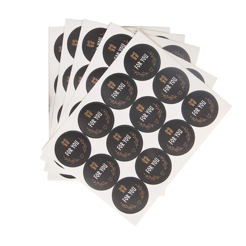 

1200pcs for you Seal Sticker Round Sticker Self-Adhesive stickers DIY Gifts Posted Baking Decoration Black Package Label