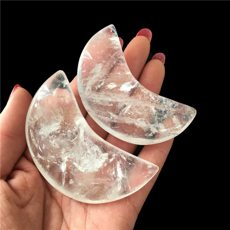 Оптовая продажа ручной работы естественные белые прозрачные кварц Луна