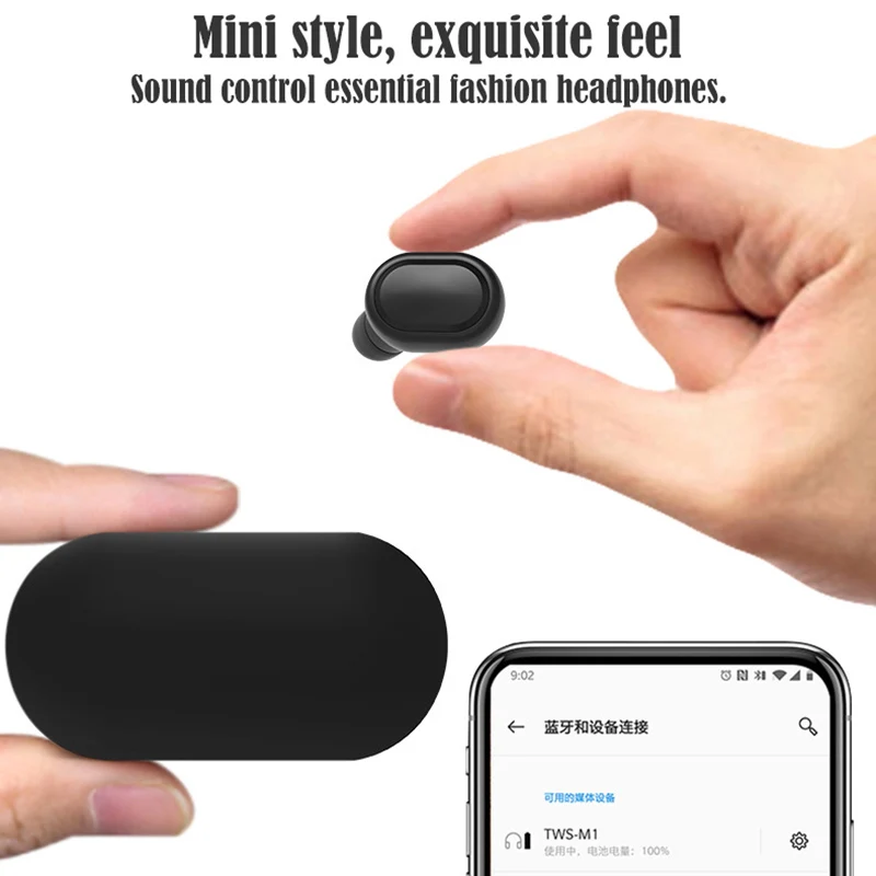 Wireless Headphones Bluetooth 5.0 Earphone Headset HIFI Mini Sports Running for iOS Android | Электроника