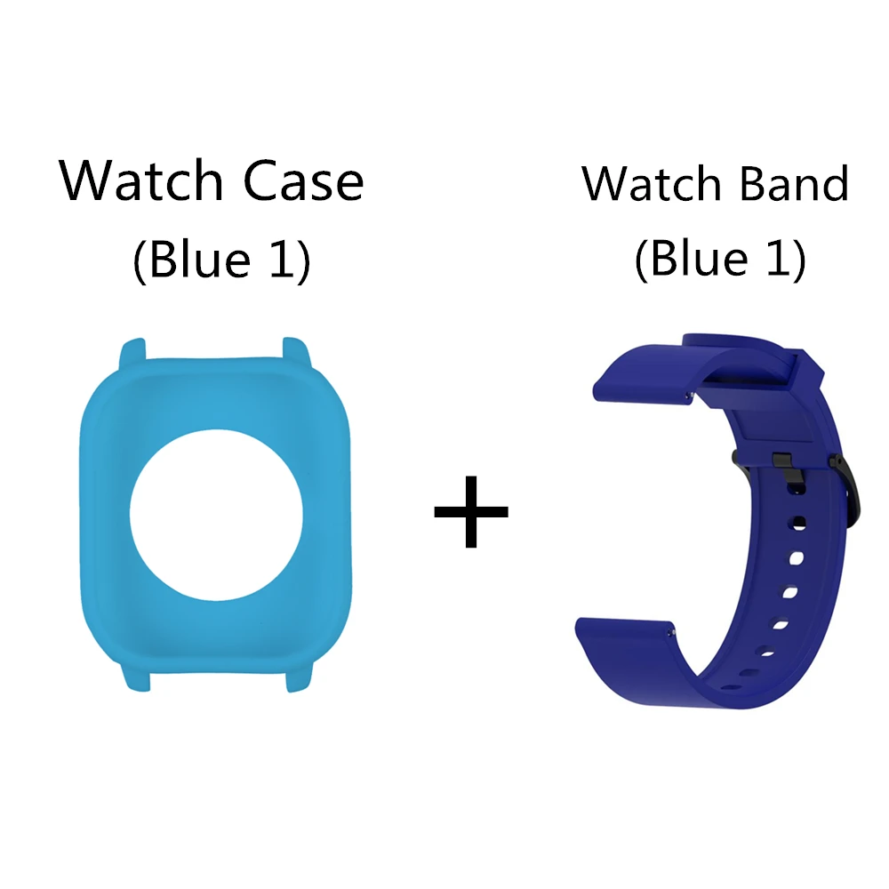Blue Package 2в1 силиконовый спортивный ремешок защитный чехол для Xiaomi Amazfit Gts Smart Watch Band 20 мм сменный Браслет+ чехол - Цвет: Blue Package