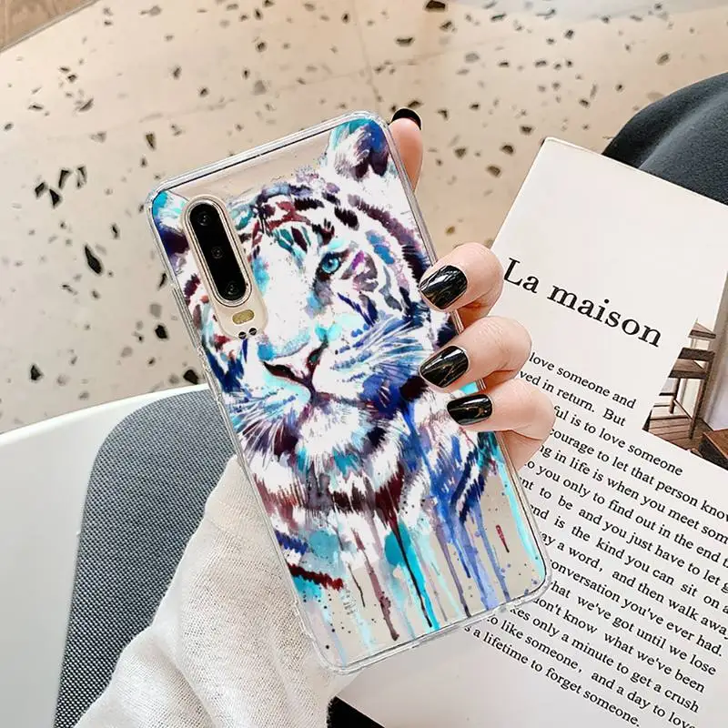 

design wolf colors animal Phone Case Transparent for Samsung A71 S9 10 20 HUAWEI p30 40 honor 10i 8x xiaomi note 8 Pro 10t 11