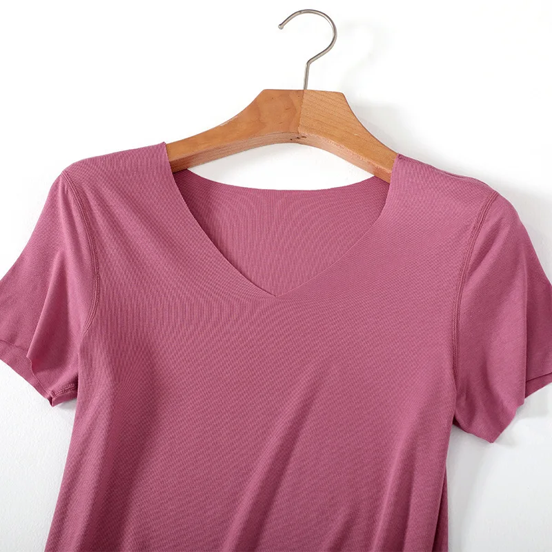2019 корейская версия летняя футболка для женщин RibbedNo trace Slim с коротким рукавом