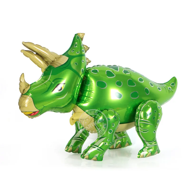 green Triceratops 1 шт. 4D динозавр воздушный шар из фольги стоящий Зеленый Динозавр красный дракон день рождения deco вечерние принадлежности для мальчиков Детские Игрушки гелиевые шары - Цвет: green Triceratops