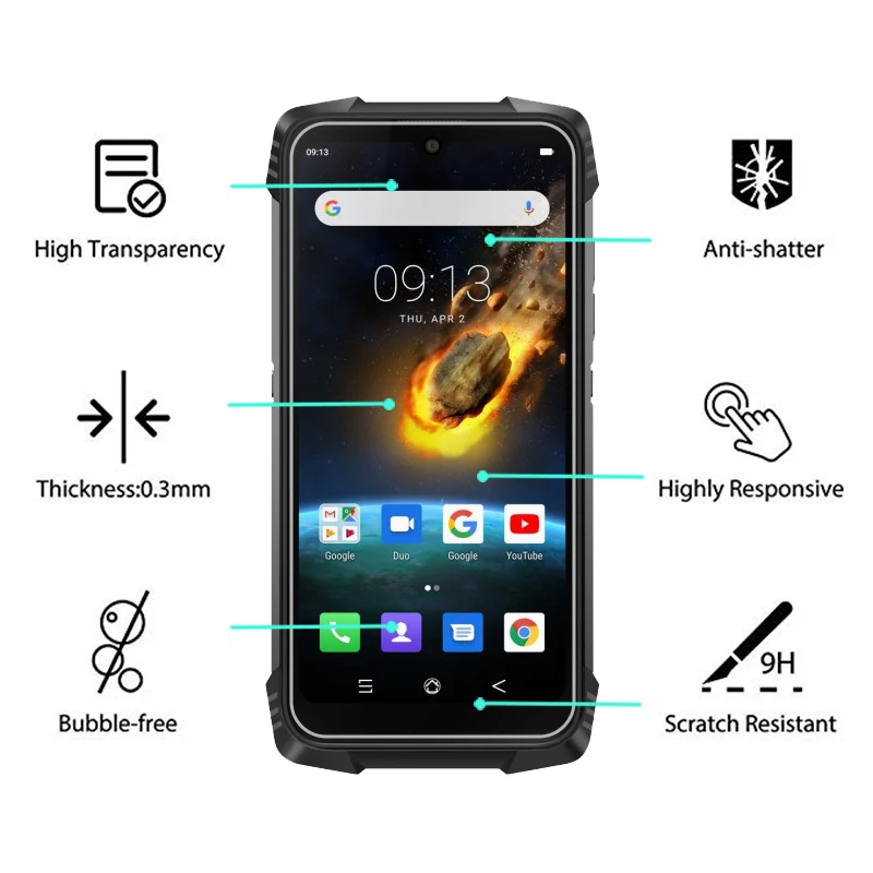 Закаленное стекло для Blackview BV6900 2 шт. защита экрана от отпечатков пальцев