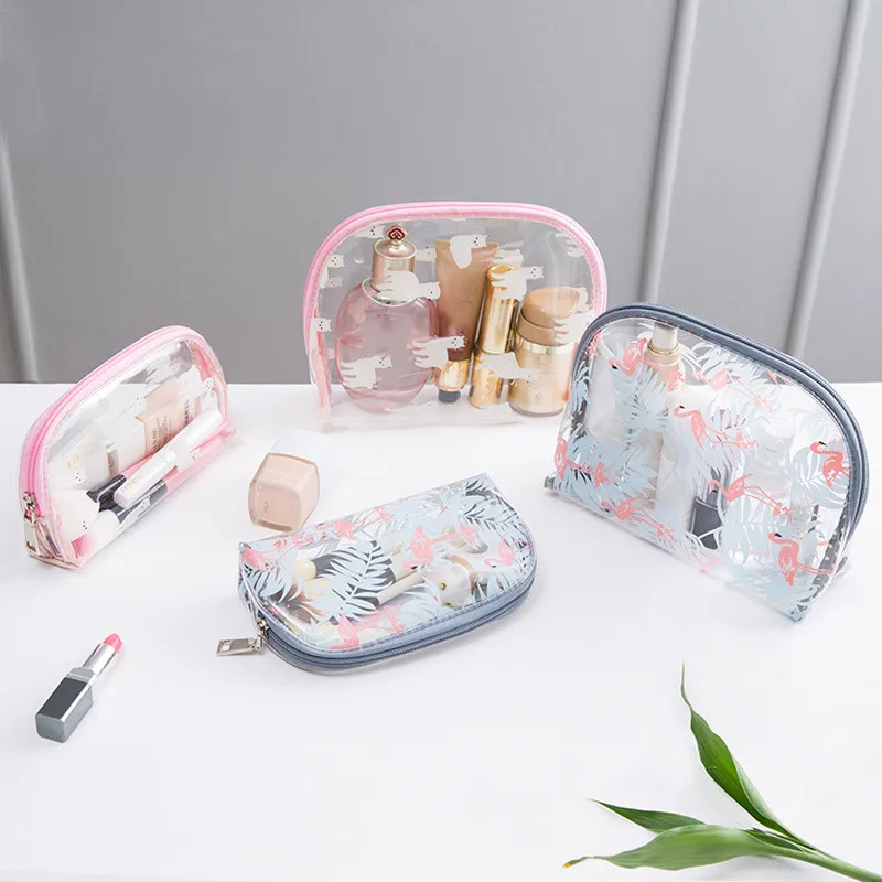 

Large-capacity Flamingo PVC Waterproof Transparent Portable Cosmetic Storage Bag Makeup Bag For Travel Toiletry Bag Organize