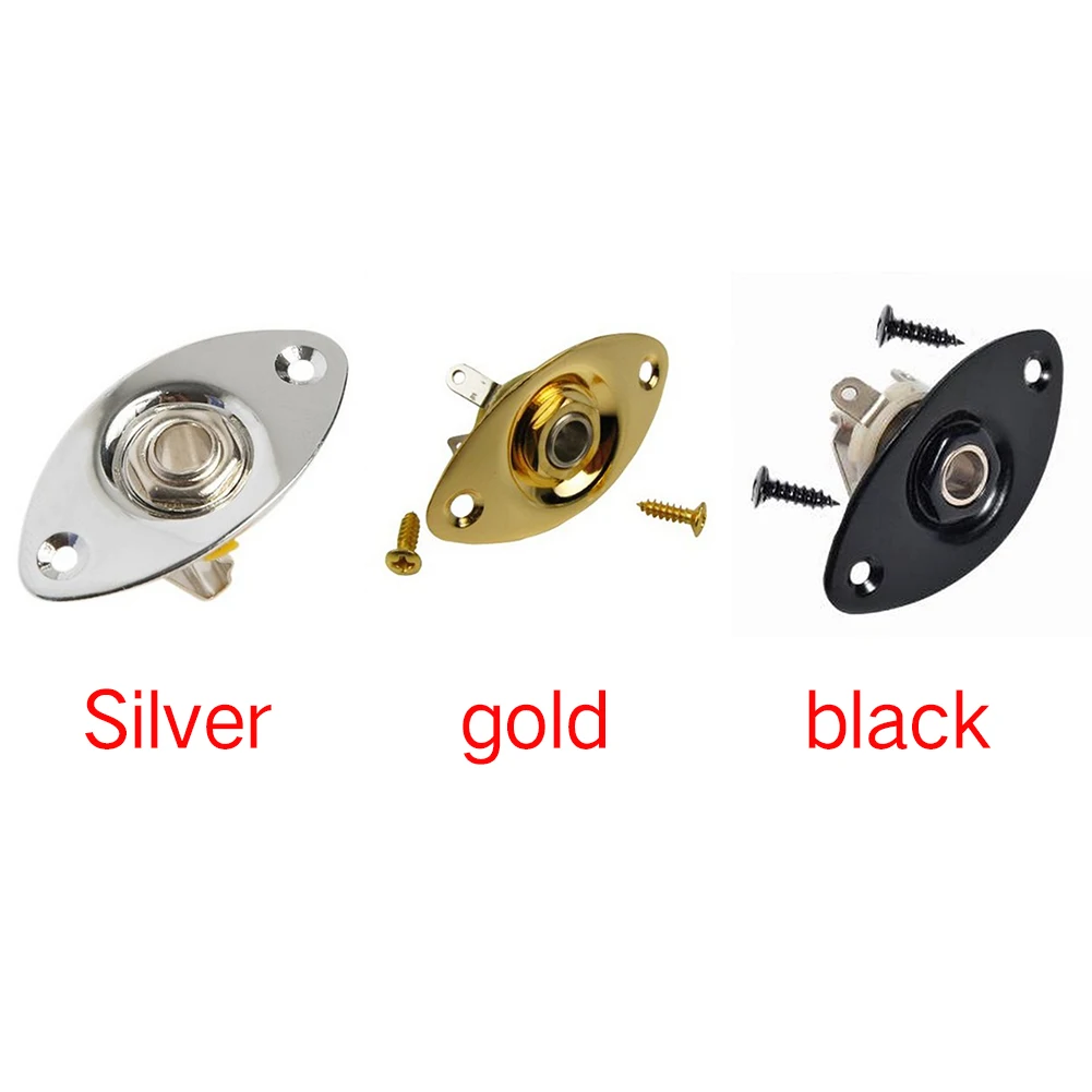 

1/4" Input Output Guitar Jack Plate Socket Screws Oval Fit Various Guitars