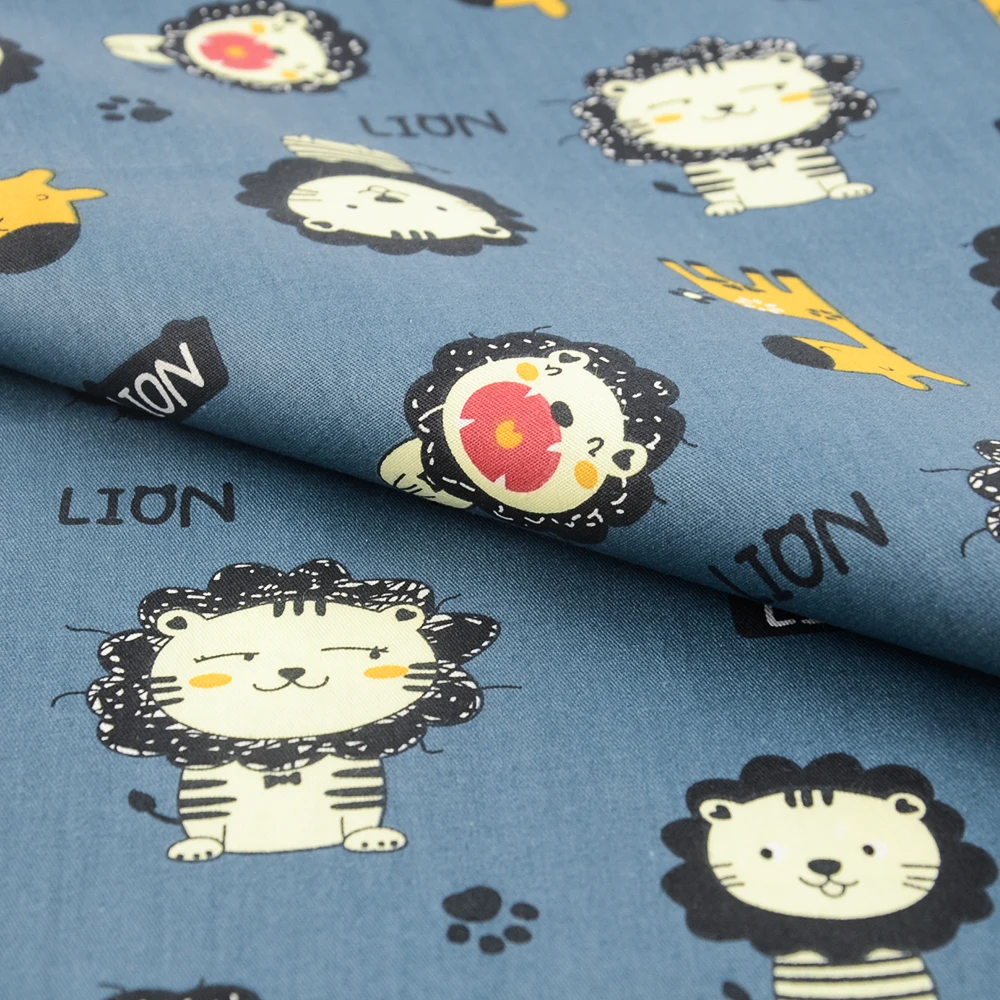 Teramila Fabric 100% Cotton Green Twill Material Bed Sheet Bedding Texitle Printed Cartoon Foxes Design Patchwork Set Crafts | Дом и сад