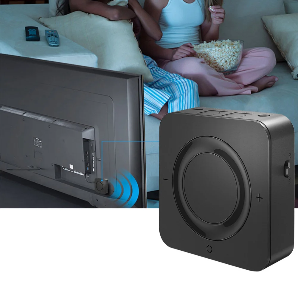 

2 in 1 Audio Adapter Transmitter and Receiver 3.5mm Stereo Audio Player Wireless (Black)