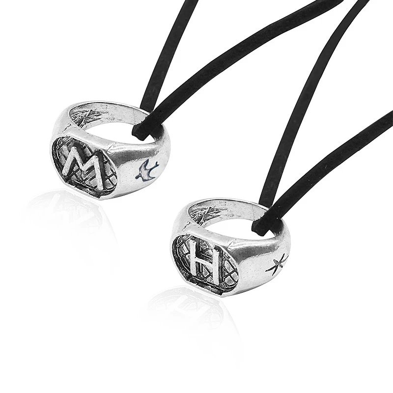 Ожерелье-чокер Initial M H с буквенным названием кольцо монограммой Очаровательное