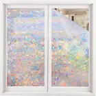 Декоративная пленка на окна, витражное окно с радужным эффектом, не клеящаяся 3D пленка на окна для стеклянной двери и дома