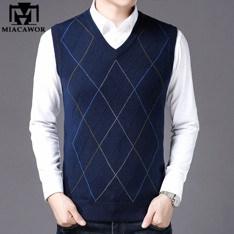 

Жилет Мужской трикотажный, повседневный приталенный пуловер, Y297, Осень-зима