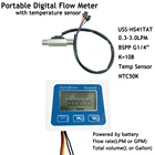 Расходомер турбины US211M Lite цифровой расходомер топлива USS-HS41TAT 0,3-3LPM 5V Flowreader с Температура Сенсор NTC50K интегрированный