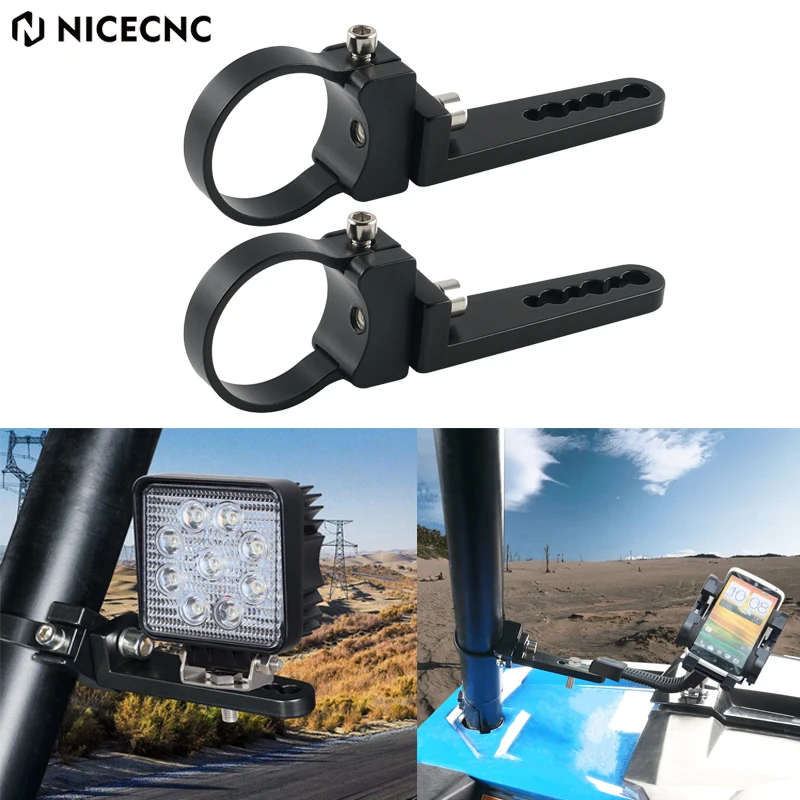 NiceCNC ATV UTV 2X трубка Bull Roll Bar Light LED крепление кронштейн зажимы Держатель Для Polaris RZR