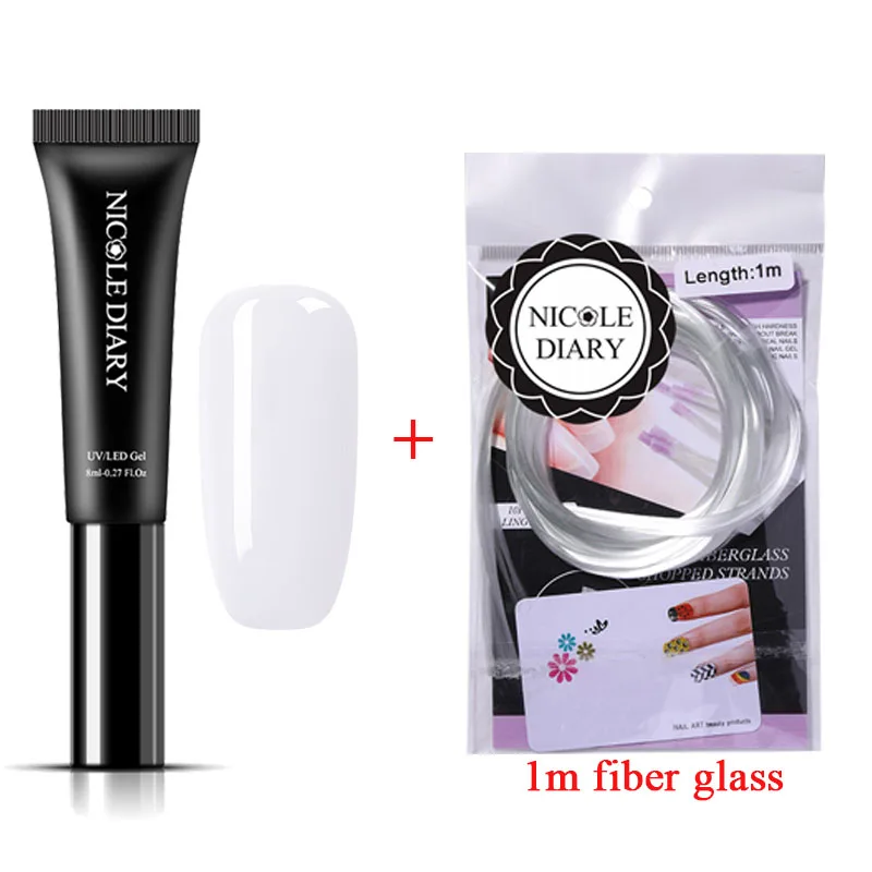 set 14 NICOLE дневник полиудлиняющий гель набор 8 мл для дизайна ногтей Французский прозрачный белый Гель-лак кончик для ногтей Кристальный УФ-светодиодный гель - Цвет: set 14