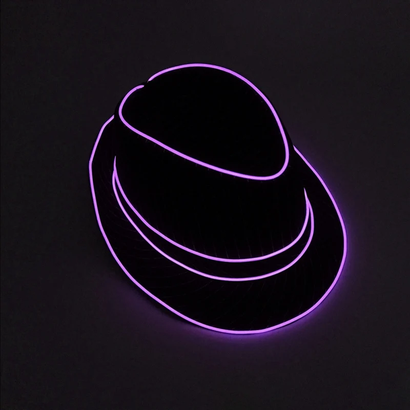 СВЕТОДИОДНЫЙ мигающий вспыхивающий джаз шляпа светится Fedora Шляпа использует EL