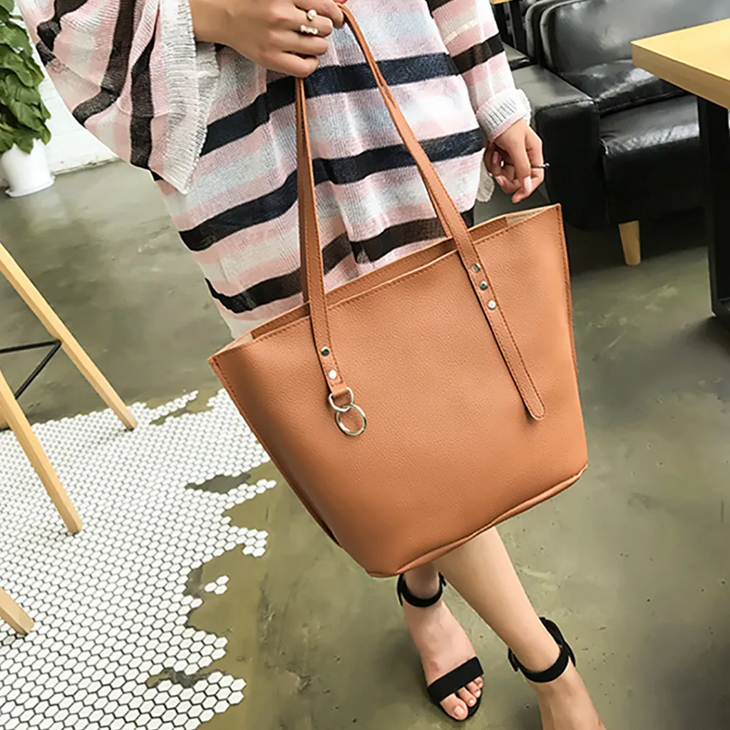 4 шт./компл. Сумки для Для женщин мода новый кожа из четырех частей через плечо