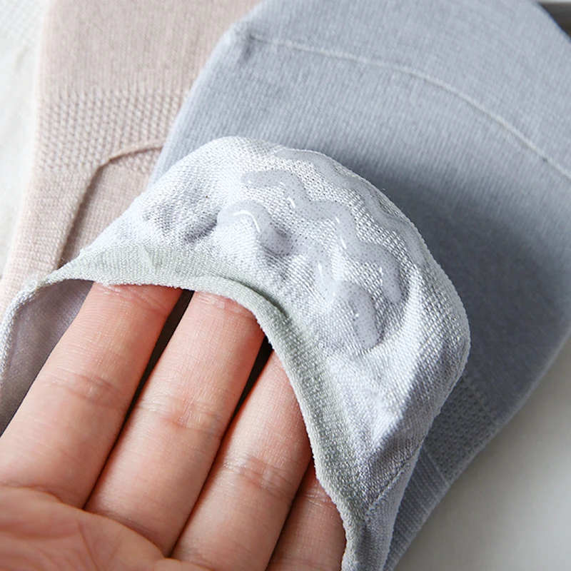 5 пар женские носки из натурального шелка невидимые Нескользящие повседневные