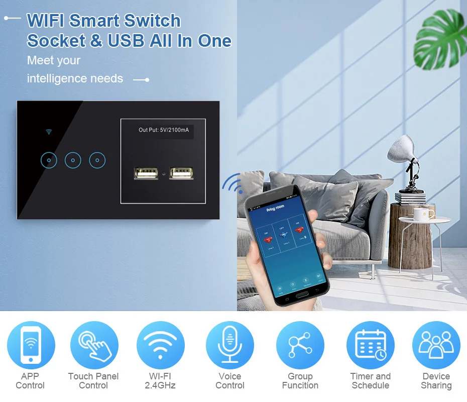 Светодиодный настенный светильник ель света Tuya Smart Life с управлением через