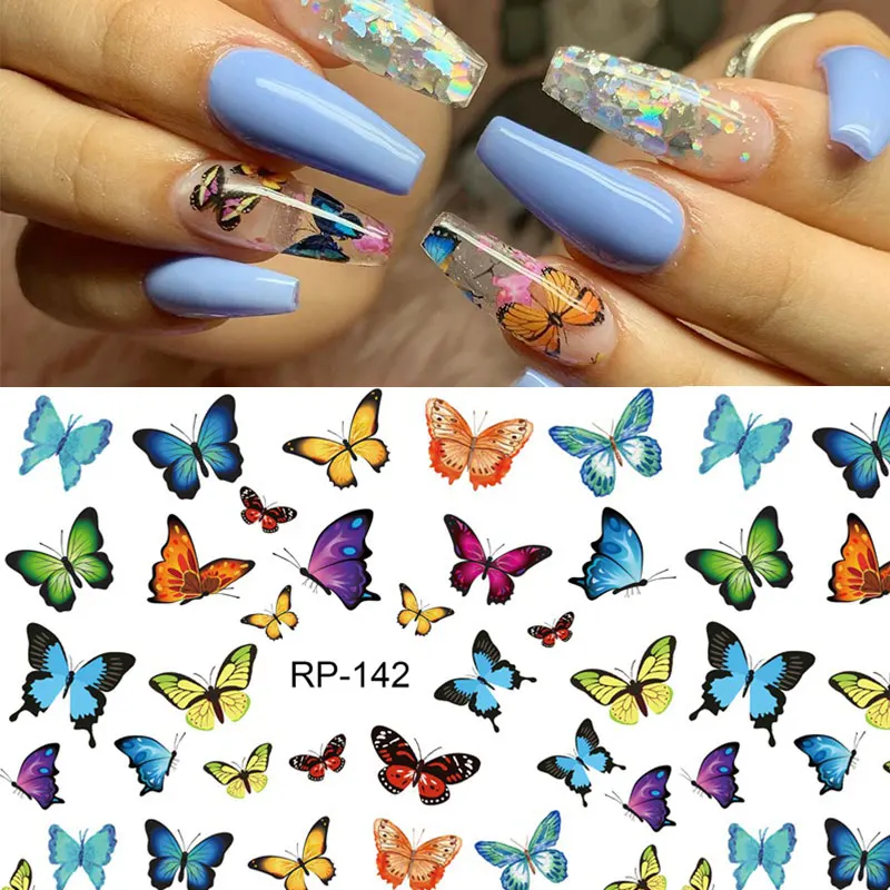 1 лист наклеек для ногтей красивая бабочка водные переводки ногтевого дизайна