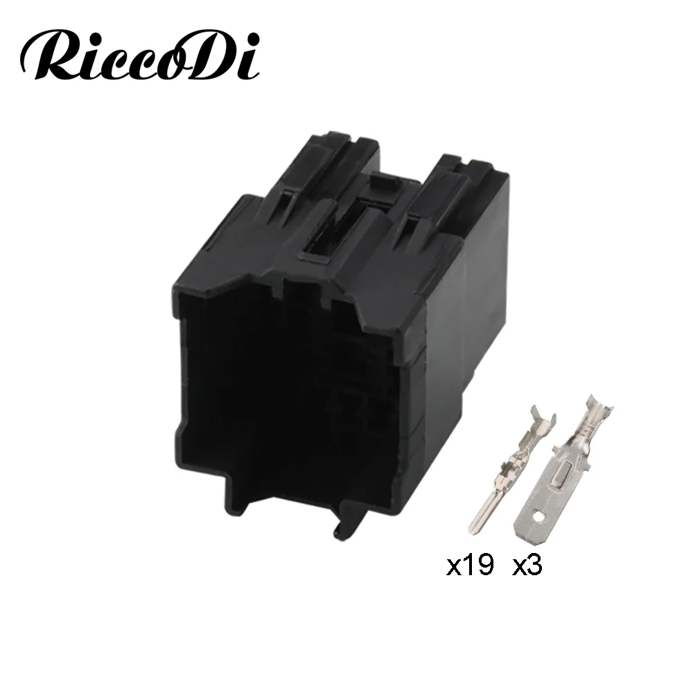 1-20Kits 22 Pin Way Женский Мужской автомобильный жгут проводов разъем черный DJ7221Y-2.2-6.3-11