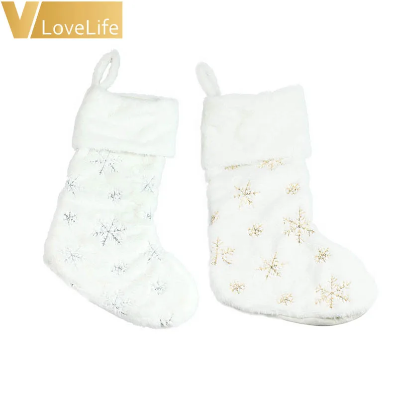 Рождественские вязаные чулки украшение рождественский подарок сумка для камина