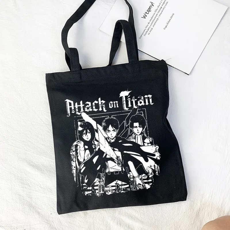 Холщовая Сумка для покупок в стиле японского аниме атака на Титанов Повседневная