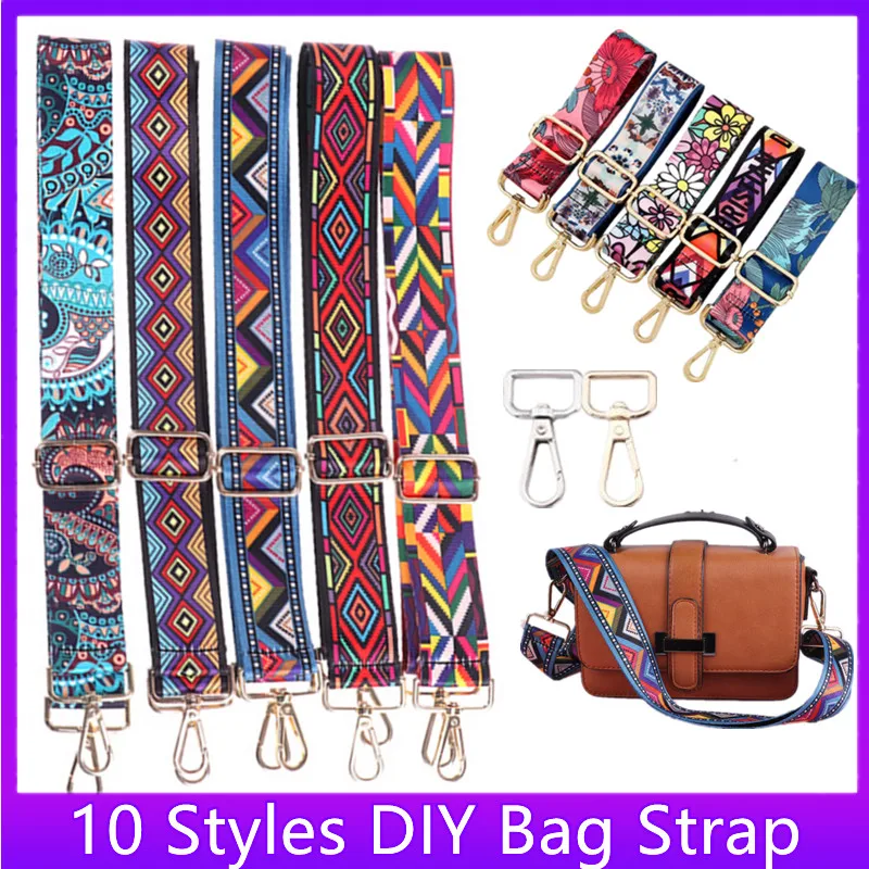 

138Cm Nylon DIY Adjustable Fashion Universal PU Bag Handbag Women Shoulder Strap Rainbow Crossbody Shoulder Handle 1PC