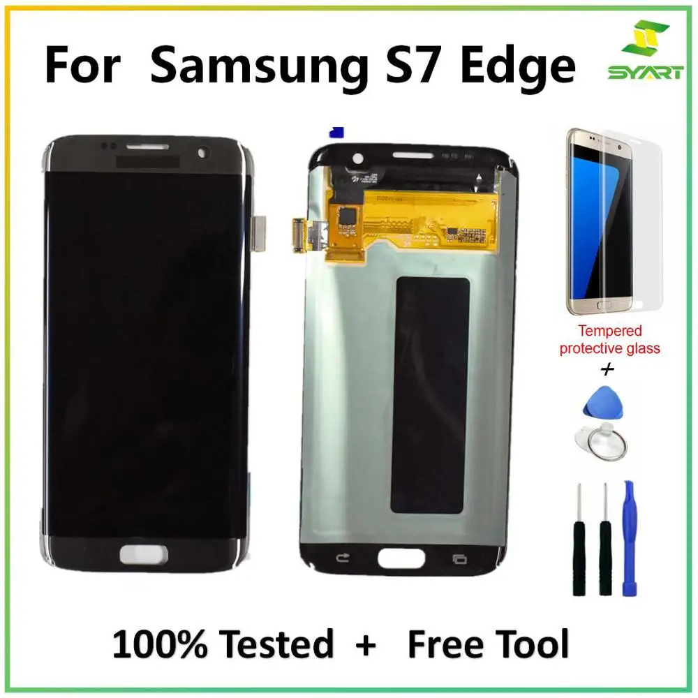 Для samsung Galaxy S7 Edge ЖК-дисплей сенсорный экран дигитайзер с рамкой запасные части Протестировано для S7Edge G935 G935F lcd s