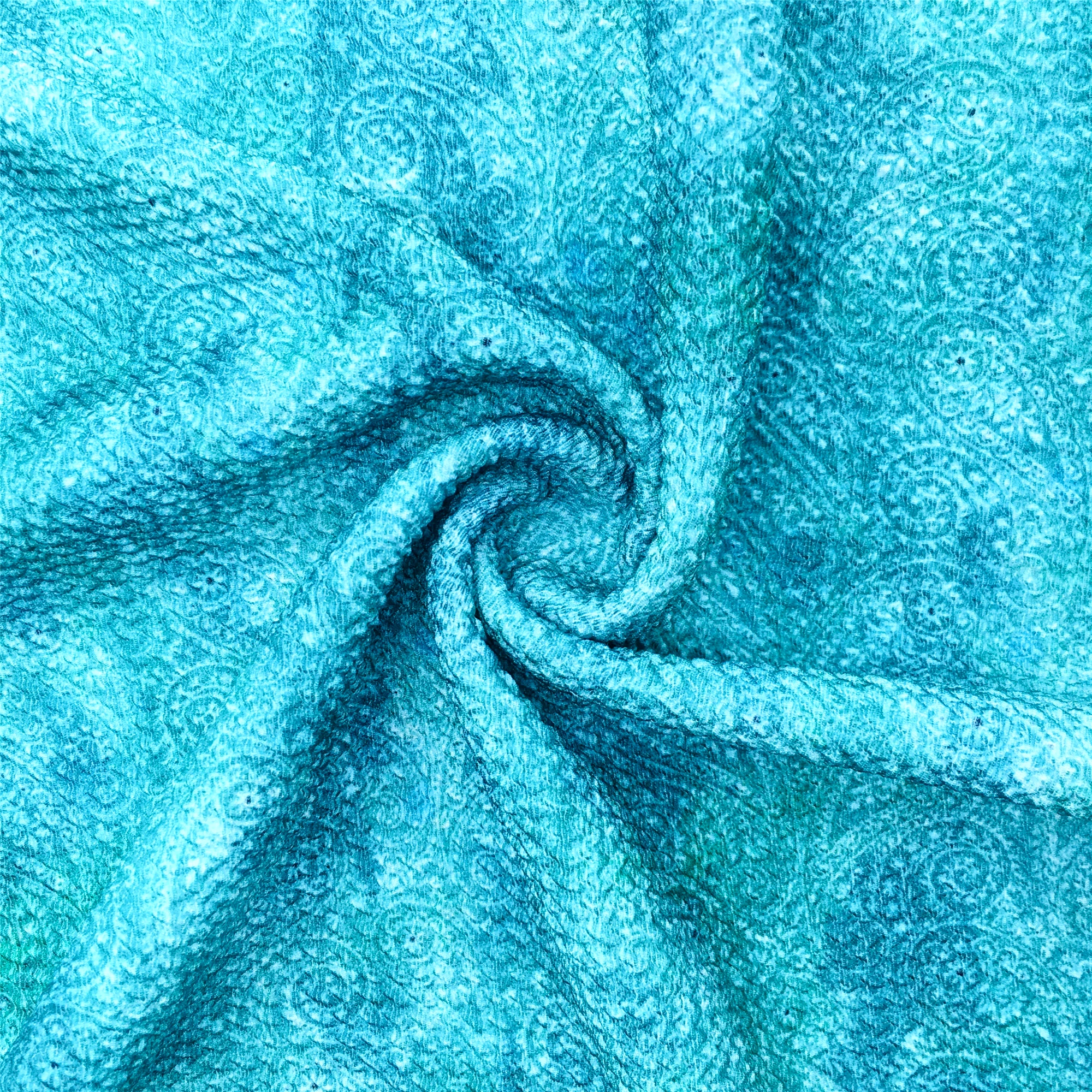 Пейсли Печатные пули трикотаж ткань текстурированная Ливерпуль 4 Way стрейч