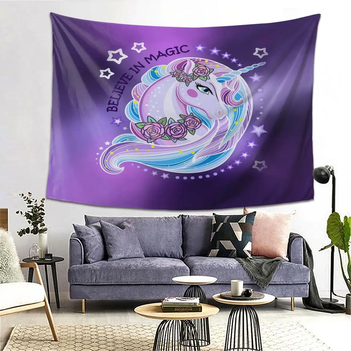 

Unicorn Wall Hanging ,Mandala ,Tapestries ,Art Decor,Hippie ,small ,Cheap ,Printed ,Bohemian