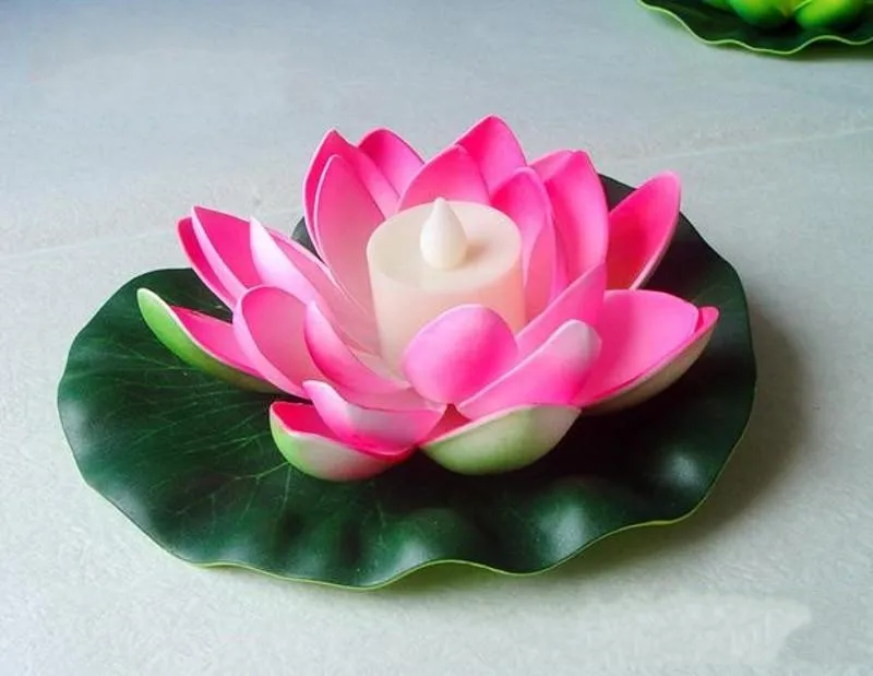 Искусственные СВЕТОДИОДНЫЕ свечи плавающие цветок лотоса с красочно изменен