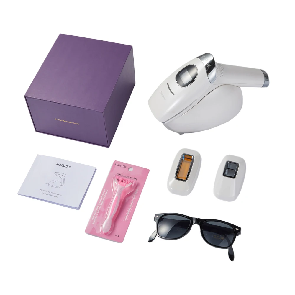 

AP10 ALUSHEEE Laser Epilator Hair Removal Machine Permanent 0.8s Painless Cool Ipl Laser Hair Removal Machine Unlimited Flashes