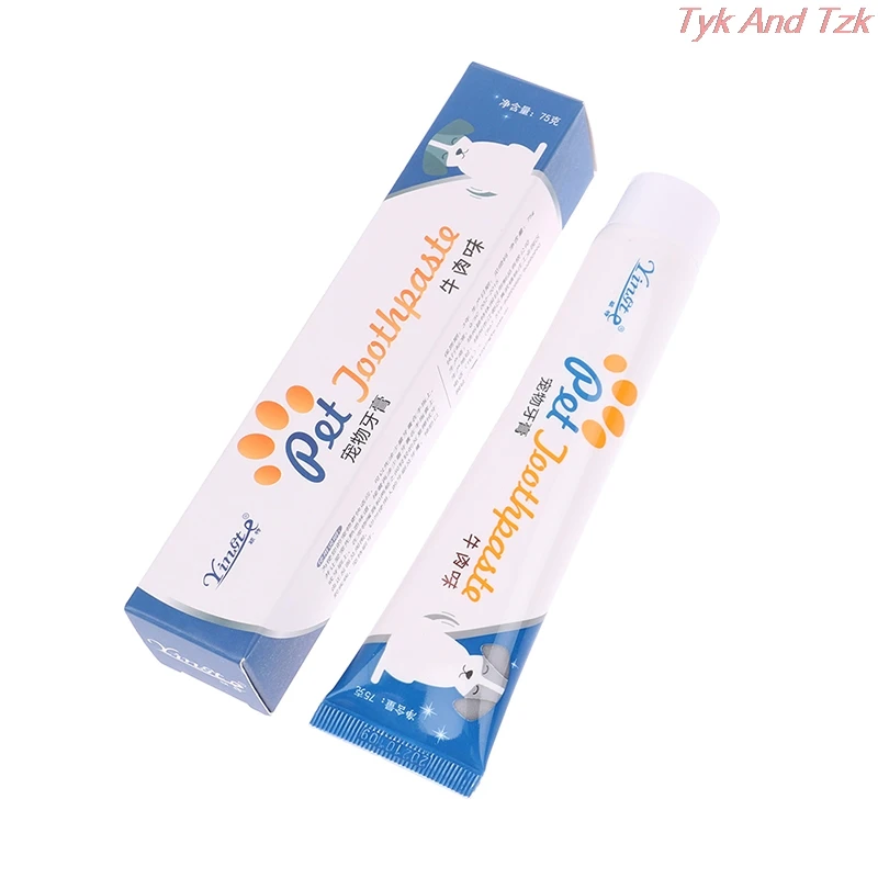 

75g Pet Dog Toothpaste Teeth Cleaning Toothpaste For Dog Pet Dog Oral Care Tartar Plaque pets Dog Toothpaste for cats mascotas