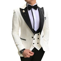 2021 black men suits costume homme groom tuxedos wedding terno masculino slim fit 3 pieces party blazer plus size