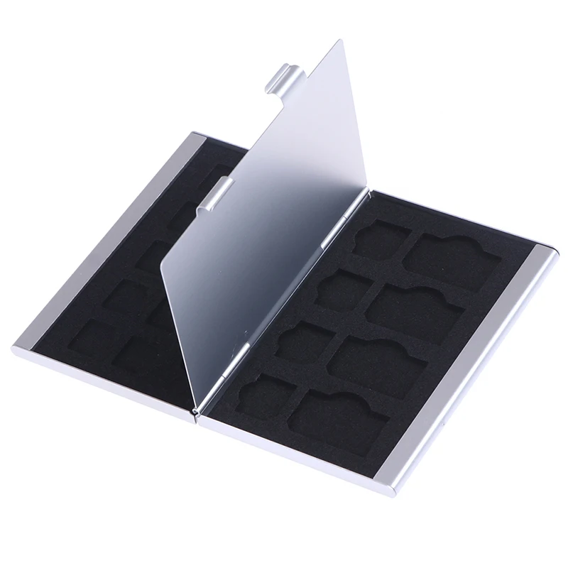 

Portable Black 21 in 1 Aluminum SIM Micro Pin SIM Card Nano Memory Card Storage Box Case Protector Holder