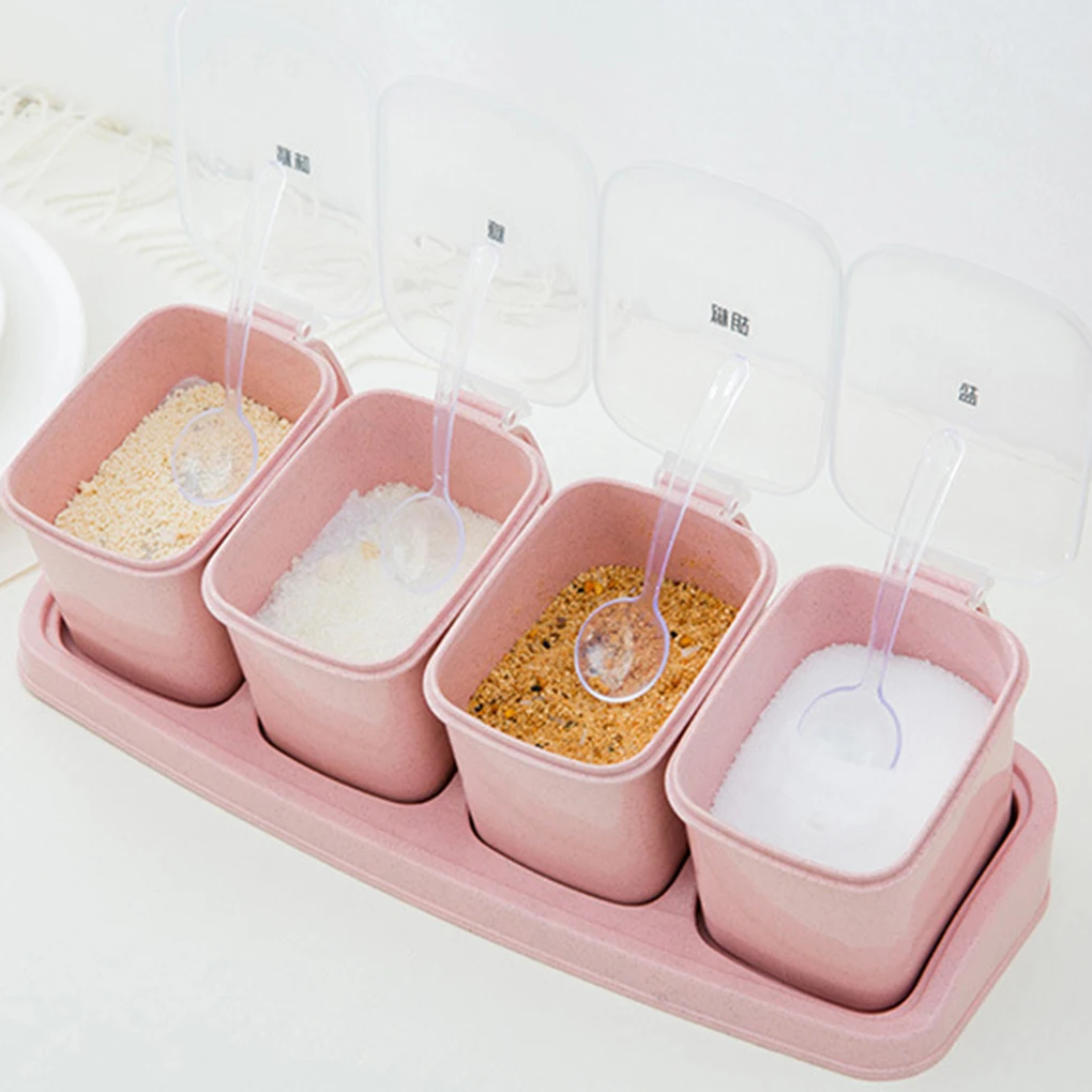 Контейнер для специй с 4 отделениями и ложкой| |