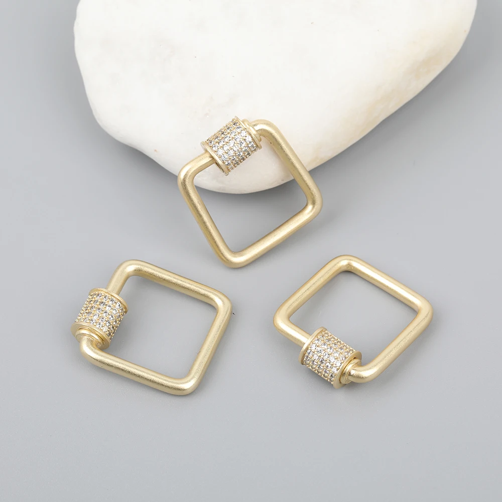 

5pcs/Lot 30mm CZ Micro Pave Cross Square Heart Shape Carabiner Clasps Zirconia Screw Clasps Connector Bracelet Necklace Making