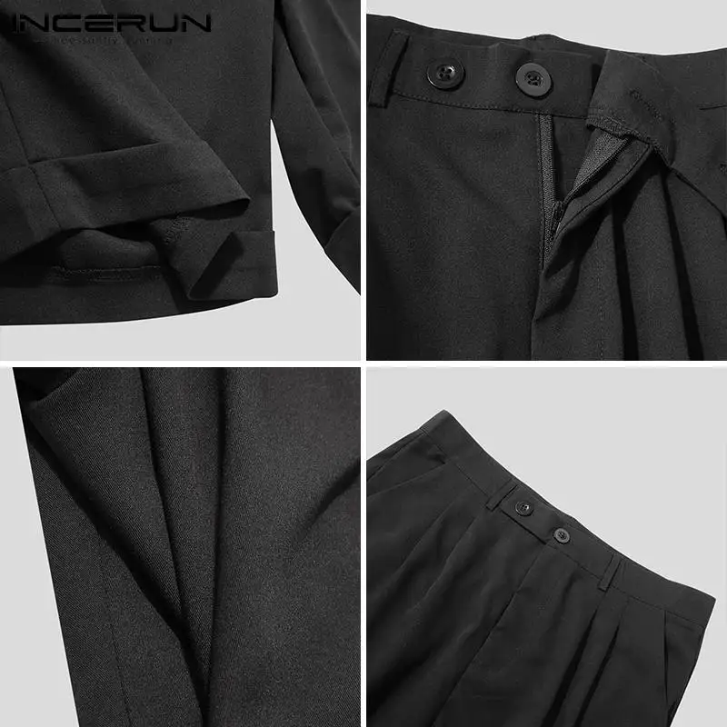 

Summer Men Casual Shorts Solid Color Button Streetwear Korean Men Bottoms Pockets Loose Fashion Leisure Men Shorts S-3XL INCERUN