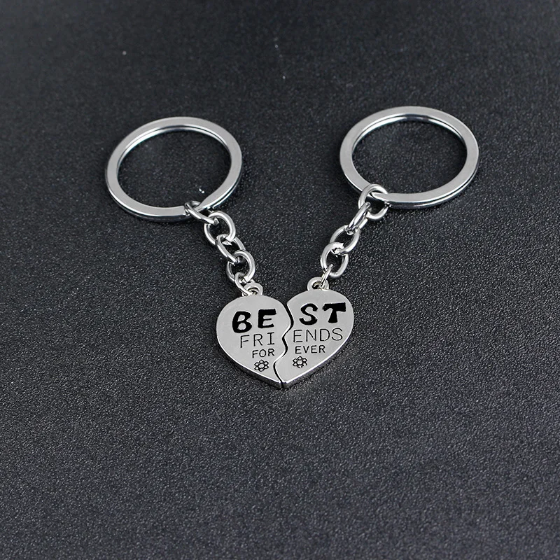 1 пара Пару дружбы Best Friend Forever письмо брелок сердце Брелок Серебряный Цвет с