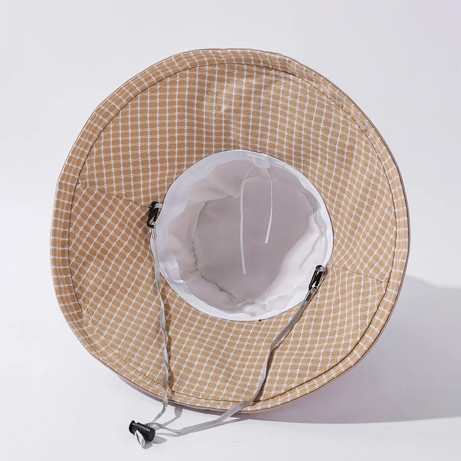 

COKK Bucket Hat Women Spring Summer Big Bow Plaid Sunshade Outdoor Fishing Hat Casual Sunscreen New Korea 2021